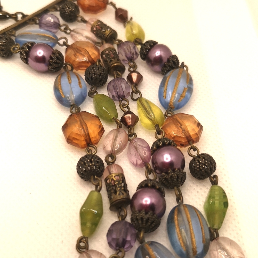 Vintage 5 strand beaded necklace - Picture 5 of 7